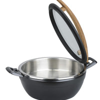 TIGER Artisan Round Casting Chafer With Wooden Handle L449Mm X W330Mm X H209Mm 4.5Lt - CIR4045