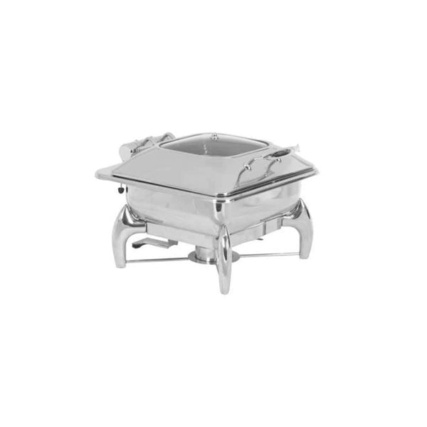 ELECTRO CHEF Chafer Induction Square ?Smart W? With Glass Lid 18/10 S/Steel 410Mm X 440Mm X 180Mm 5.5Lt - CIS1055