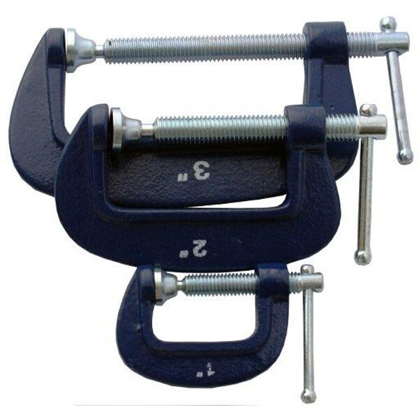 G Clamps Set - 1\", 2\", 3\" Heavy Duty C Clamp Woodworking Metalworking Clamps - 3 Piece Set