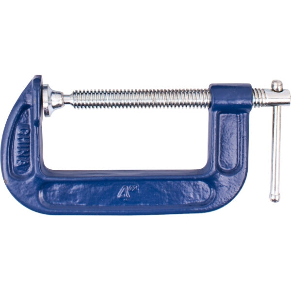 Heavy Duty G Clamp 100mm (4 inch) - Woodworking, Metalworking Clamping Tool. Strong Cast Iron G-Clamp for Construction, Automotive Use