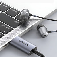 UGREEN USB Audio Adapter: USB to 3.5mm Jack External Sound Card for PC, Laptop - Silver