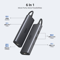 UGREEN CM512 6-in-1 USB Type-C Docking Station-CM512-45000