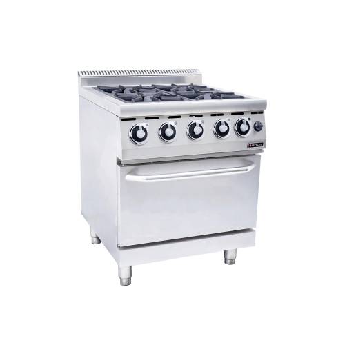 ANVIL Gas Stove with Gas Oven - 4 Burner Commercial Range COA3004 - Stainless Steel Kitchen Equipment