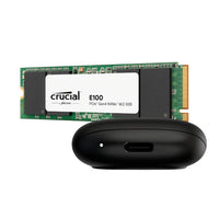 Asus Cobble M.2 SSD Type-C Enclosure and Crucial E100 480GB NVMe Bundle - Black-COBBLE-480GB-BUNDLE-B