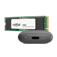 Asus Cobble M.2 SSD Type-C Enclosure and Crucial E100 480GB NVMe Bundle - Grey-COBBLE-480GB-BUNDLE-G