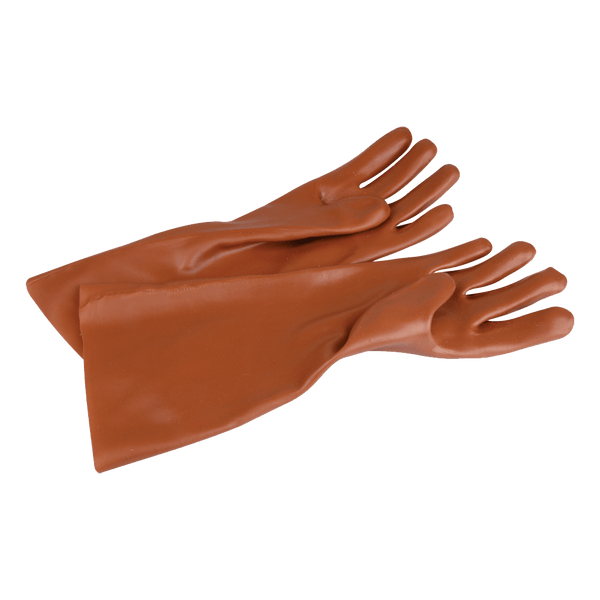 Glove Matsafe Pvc Brown Elbow O/Cuff Xxx Com0570