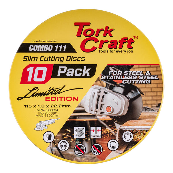 Cutting Disc Metal 115 X 1.0X 22.23 10Pc Ltd Edition Tin COMBO 111