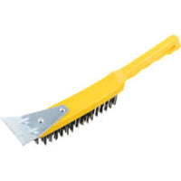 Cotswold 4-ROW PLASTIC HANDLE WIRE BRUSHC/W SCRAPER