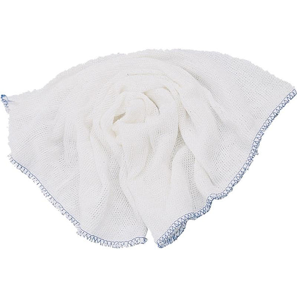 White Cotton Dishcloths with Blue Trim (Pack of 10) | Durable Kitchen Cleaning Cloths