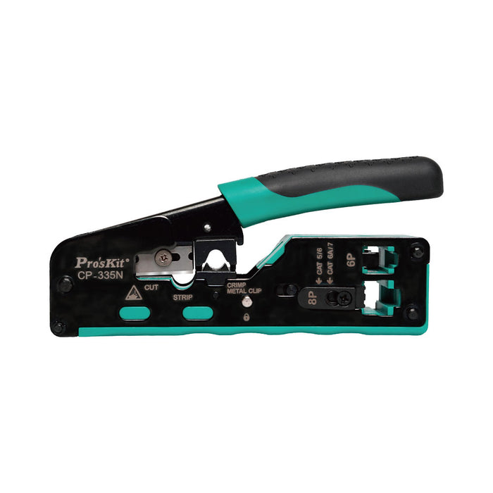PROSKIT CRIMPING TOOL FOR CAT5/6/7/RJ11/12 + STRIP - NET-CP335N