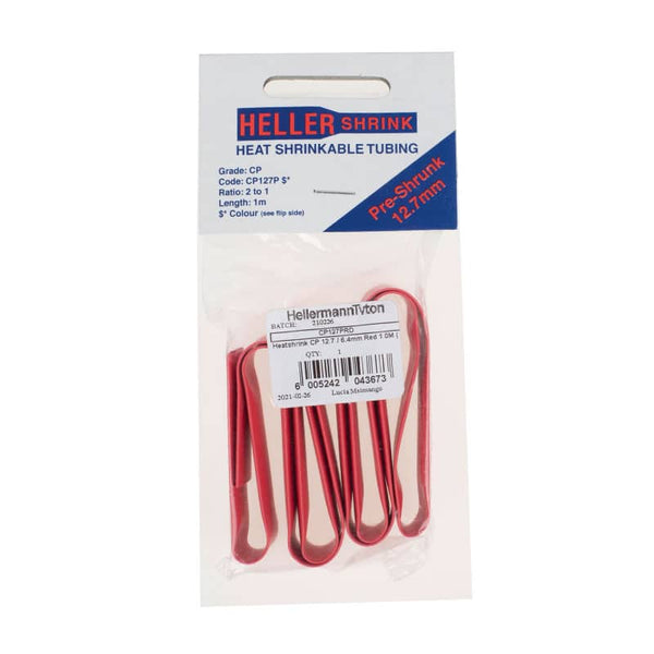 Heller Shrink Heat Shrink Tubing - Pre-Shrunk 12.7mm, Red