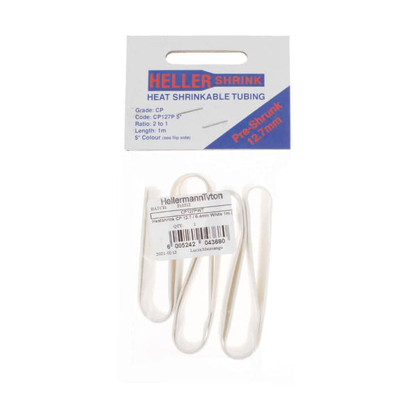 HELLER SHRINK CP127PWT Heat Shrink Tubing, White, 12.7mm - Electrical Insulation