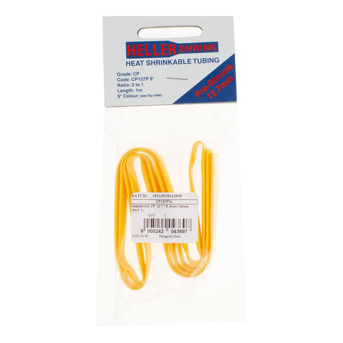 Heller Shrink CP127P Heat Shrink Tubing - 12.7/6.4mm Yellow - Insulating Wire Protection
