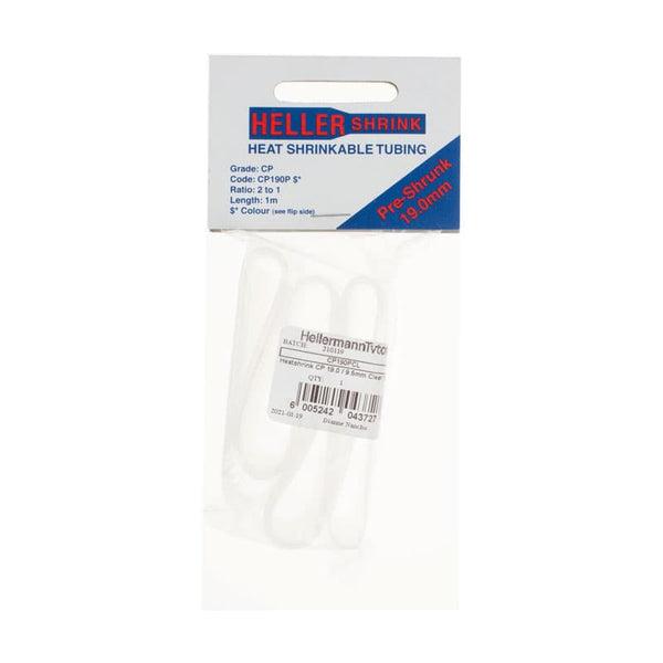 HellermannTyto Heat Shrink Tubing CP190PCL, Clear 19.0mm/9.5mm, 1m Length