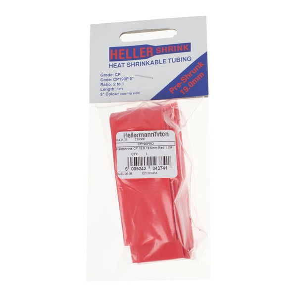 Heller Heat Shrink Tubing - Red, 19.0/9.5mm, CP190PRD. Heat shrink tubing, wire insulation, electrical