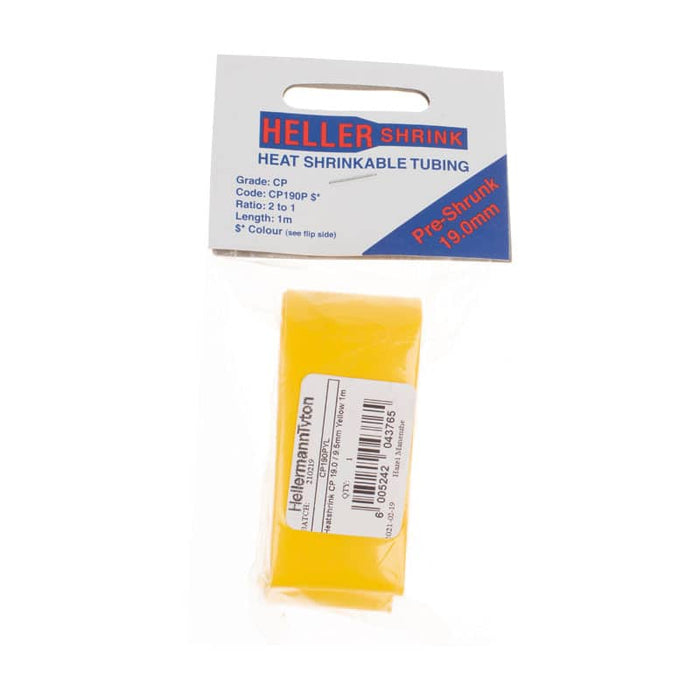 Heller Shrink Yellow Heat Shrink Tubing 19.0/9.5mm. Insulation and cable protection.