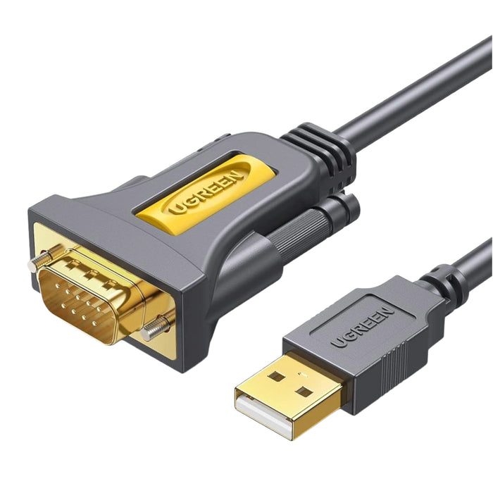 UGREEN USB 2.0 to RS-232 Serial Adapter Cable (USB-A Male to DB9 Male)-Black-CR104-20222