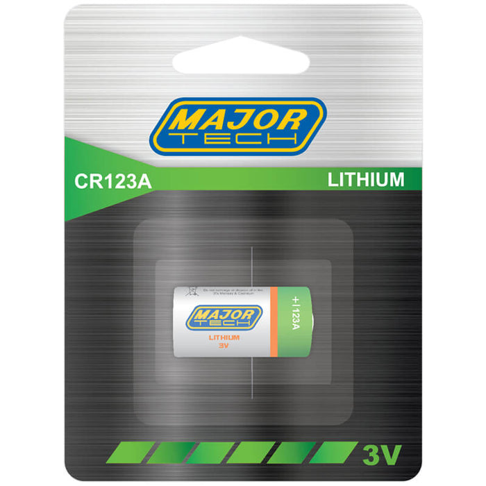 Major Tech Lithium 3V CR123 Battery (1pc) CR123A-BP1R