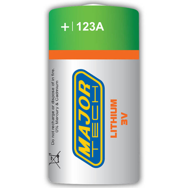 Major Tech Lithium 3V CR123 Battery (1pc) CR123A-BP1R
