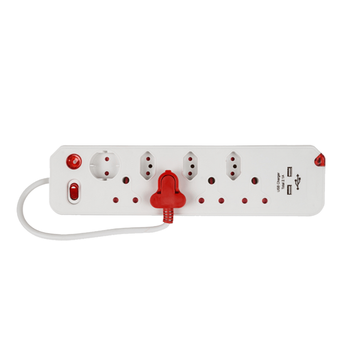CRE014 - MULTIPLUG  8WAY SURGE +2USB E/MATE