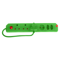 CRE034GR - MULTIPLUG 6WAY 3X16A,2X5A,1XSCH GREEN