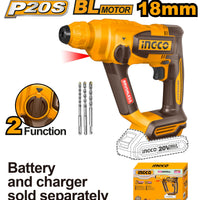 Ingco | 20V rotary hammer drill 1.8J tool only - CRHLI20188