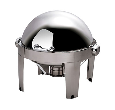 TIGER Chafing Dish Ibis Round Roll Top 18/10 S/Steel 515Mm X 518Mm X 470Mm 6.5Lt - CRI0002