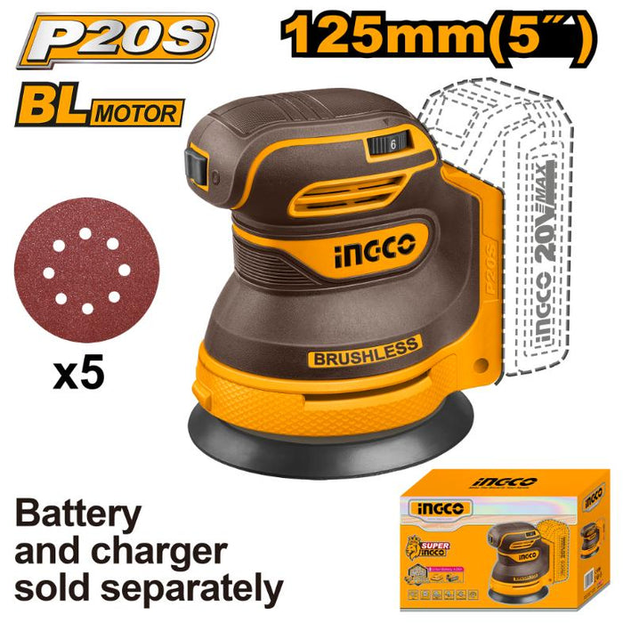 INGCO 20V SANDER RANDOM ORBIT
