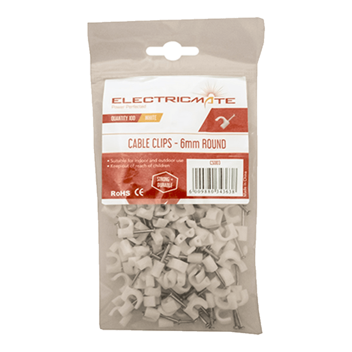 CS003 - CABLE SADDLE ROUND  6MM P/100  E/MATE