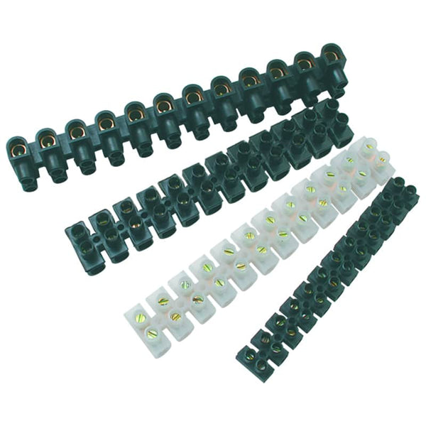 Connector Strip 5 Amp Black - Electrical Terminal Block, Screw Terminals, Wire Connector