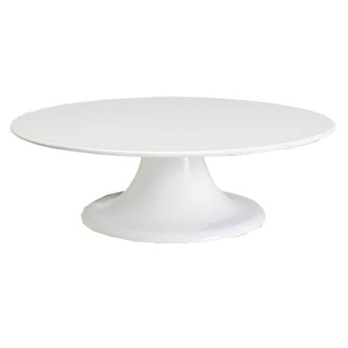 White Plastic Cake Stand - 300mm Diameter - Round Display Pedestal for Cakes & Desserts by chavda.com