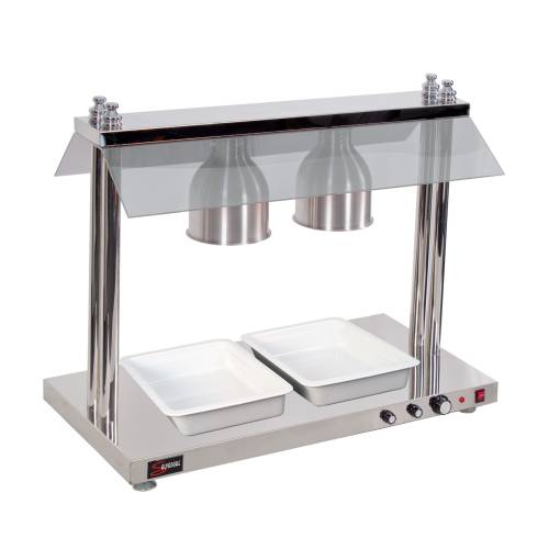 SALVADORE Heated Food Display Station  - 2 Light - With Heated Base - CSS2001
