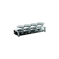 TIGER Condiment Set S/Steel Includes: 4 Jars + Spoons +Tray 360Mm X 110Mm X 107Mm 1.47 Kg - CSS4000