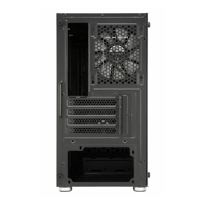 FSP CST130A Micro-ATX Gaming PC Case (Back View) with Fan & Expansion Slots - Black Computer Chassis
