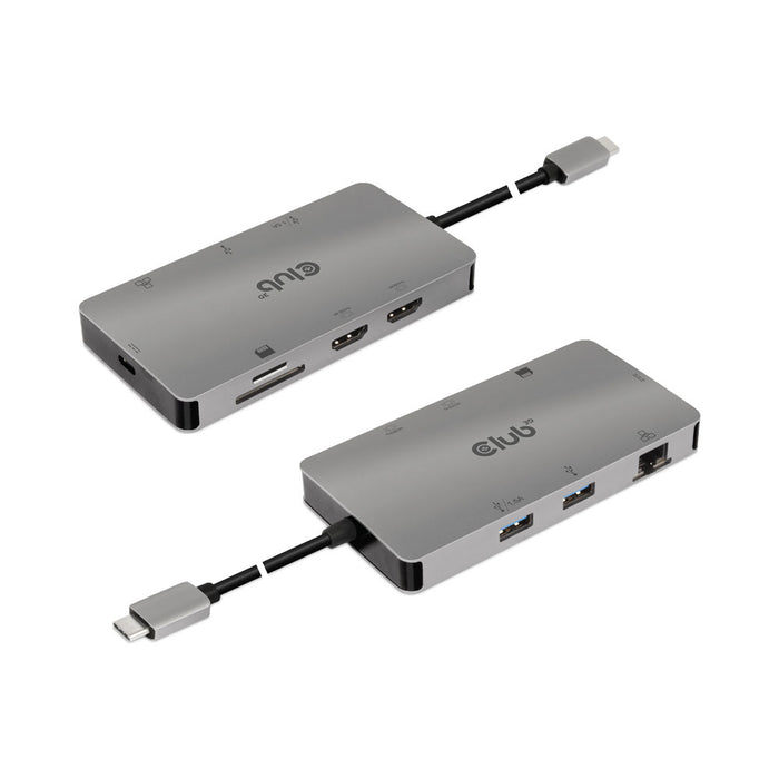 CLUB3D CSV-1593 USB3.2 TYPE-C 8-IN-1 PORT REPLICATOR WITH DUAL HDMI AND 100W PD CHARGING - CSV-1593-CLUB3D