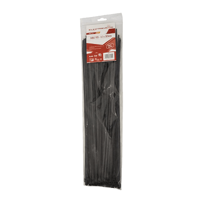 Cable Ties E/Mate Black 385 X4.7 Mm P/100 Ct009