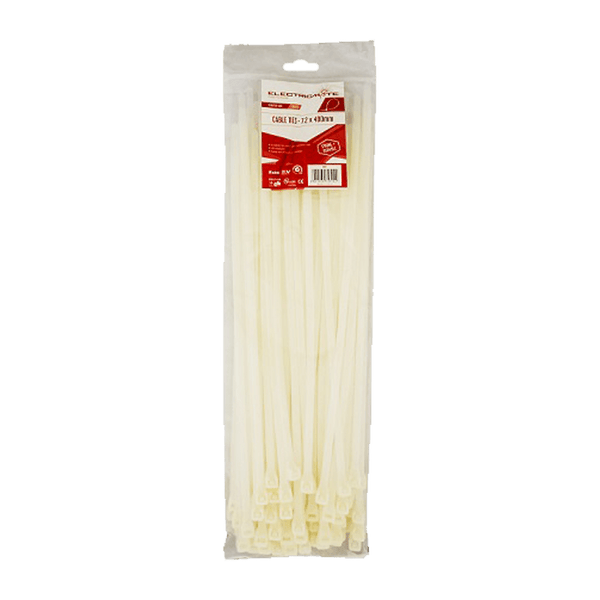 Cable Ties E/Mate White 400 X7.2 Mm P/100 Ct012 MTS