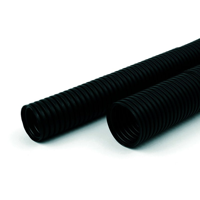 Black Split Convoluted Tubing 16.8mm ID | Wire Management | Cable Protection