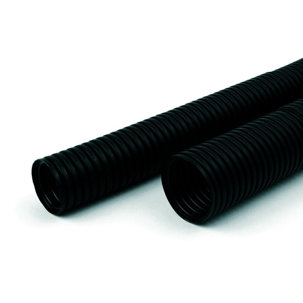 Black Split Convoluted Tubing 16.8mm ID | Wire Management | Cable Protection