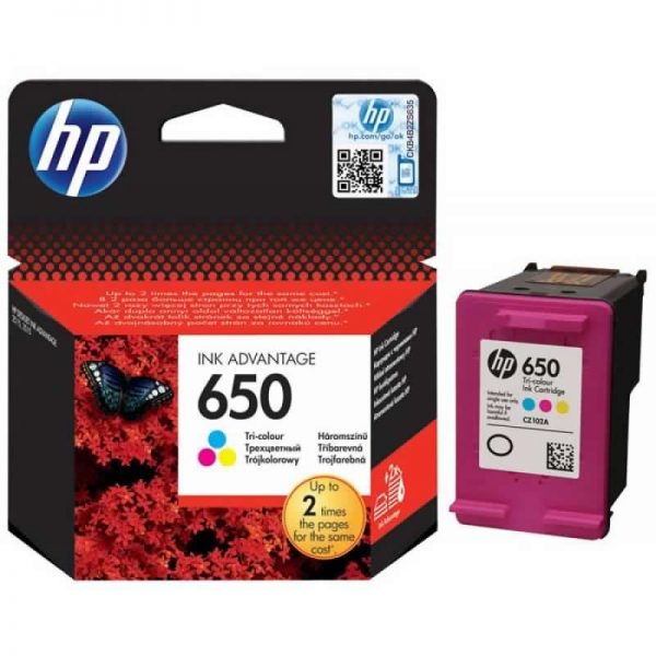 HP 650 Tri-Color Ink Cartridge-CZ102AK