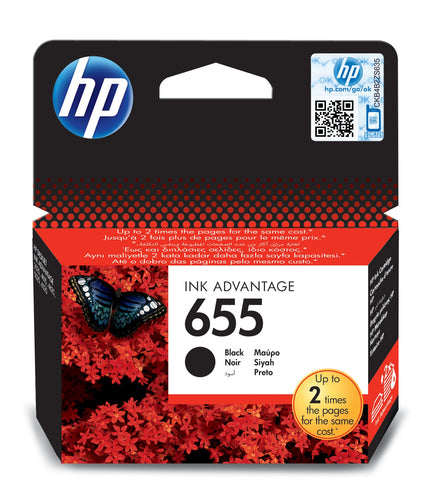 HP 655 Black Original Ink Cartridge-CZ109AE