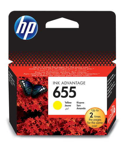 HP 655 Yellow Ink Cartridge New-CZ112AE