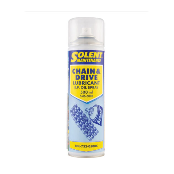 Solent Chain & Drive Lubricant Spray - E.P. Oil, 500ml. Motorcycle Chain Maintenance Spray