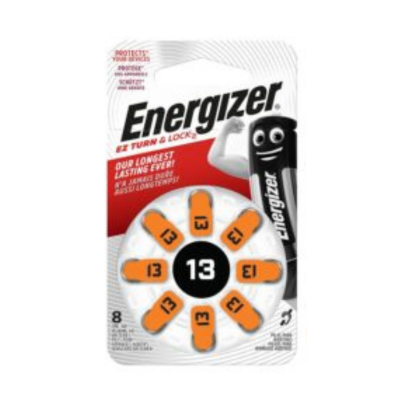 ENERGIZER HEARING AID BAT 13 ORANGE 8 PACK (MOQ 10)