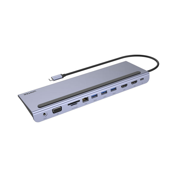 UNITEK D1022B UHUB 11+ 11-IN-1 USB TYPE-C DUAL HDMI ETHERNET HUB WITH MST TRIPLE MONITOR - DS-USB-C-DOCK-D1022B