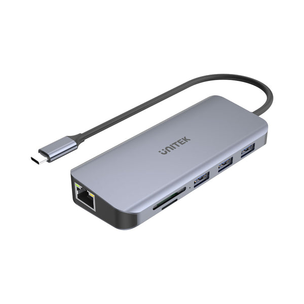 UNITEK 9-PORT TYPE-C , PD 100W ALUM HUB (D1026B)* - HUB-USB-C-9P-PD-U