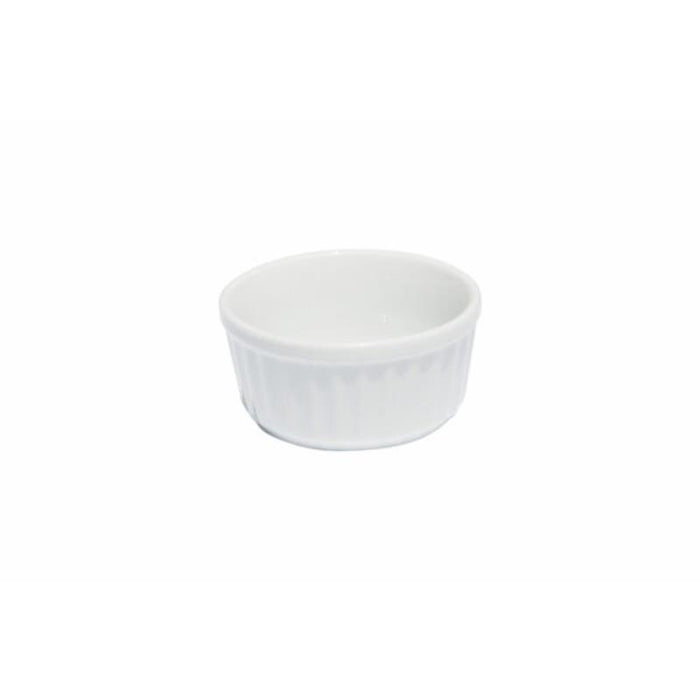 BCE Prima - White - Ribbed Ramekin - 9Cm (24) - DA-015