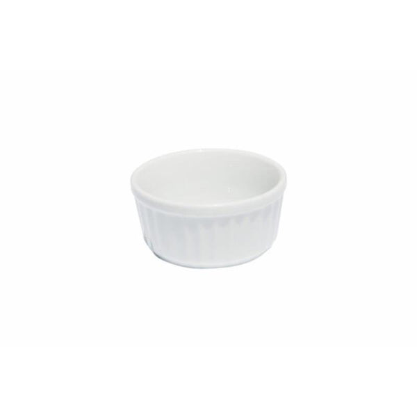 BCE Prima - White - Ribbed Ramekin - 9Cm (24) - DA-015
