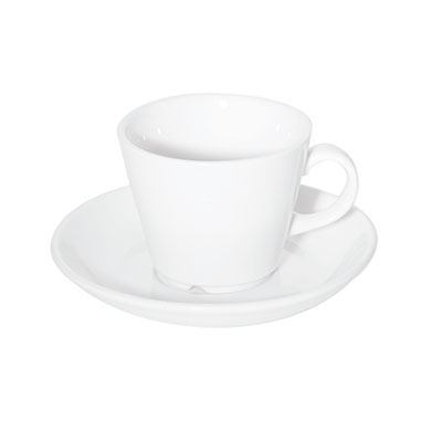 White Cup and Saucer - FORTIS PRIMA ALFA CUP - 27CL - Durable Catering China