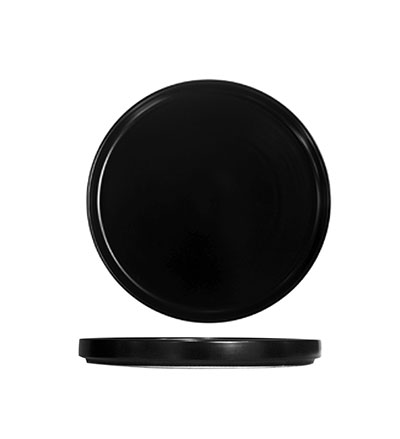 FORTIS STUDIO Black Plate 28cm | Modern Dinnerware | Restaurant & Home Use